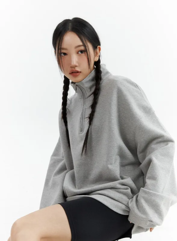 Half-Zip Sweatshirt (UNISEX) CJ424 sold by Lewkin