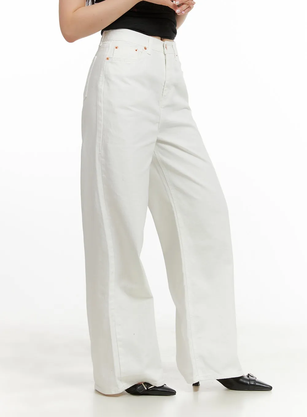 Low Rise Cotton Wide Leg Pants CU425 sold by Lewkin product image thumbnail 3