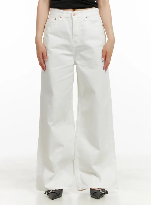 Low Rise Cotton Wide Leg Pants CU425 sold by Lewkin