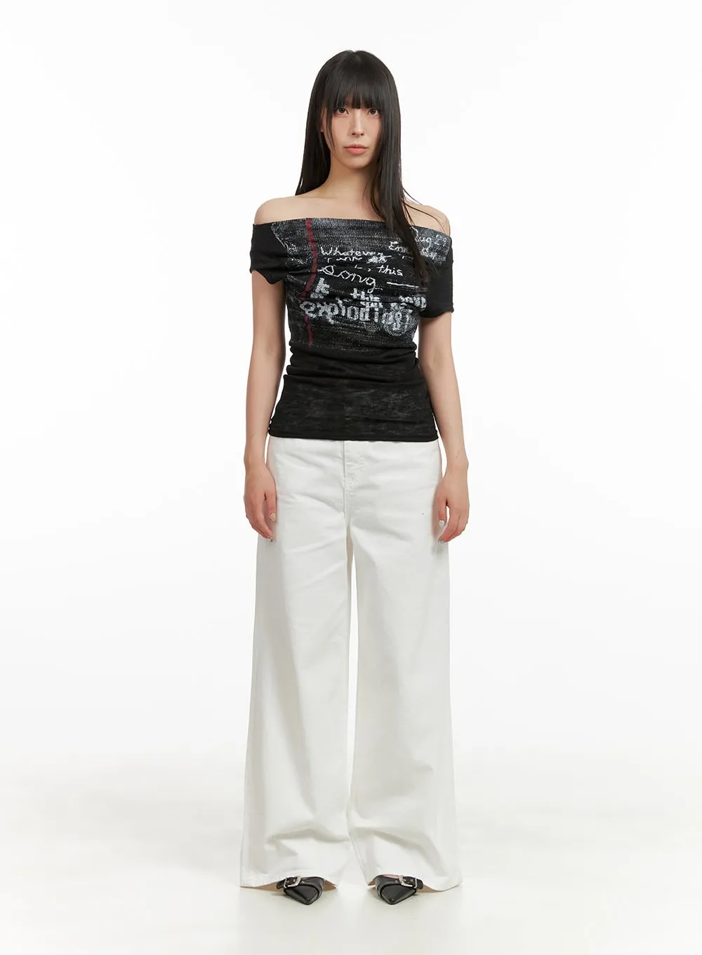 Low Rise Cotton Wide Leg Pants CU425 sold by Lewkin product image thumbnail 2