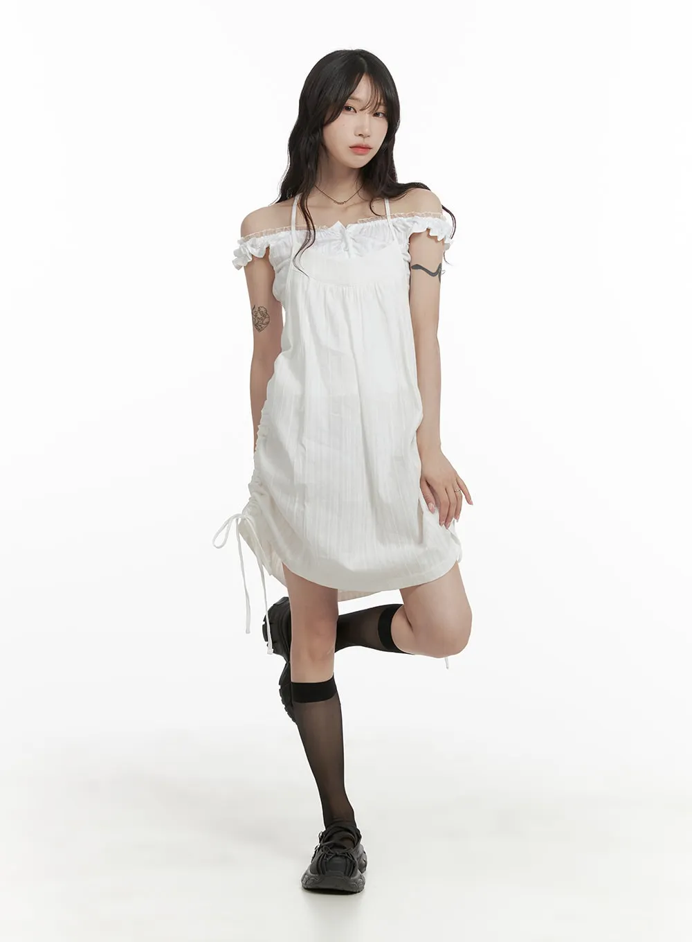 Cotton String Cami Mini Dress CA408 sold by Lewkin product image thumbnail 2