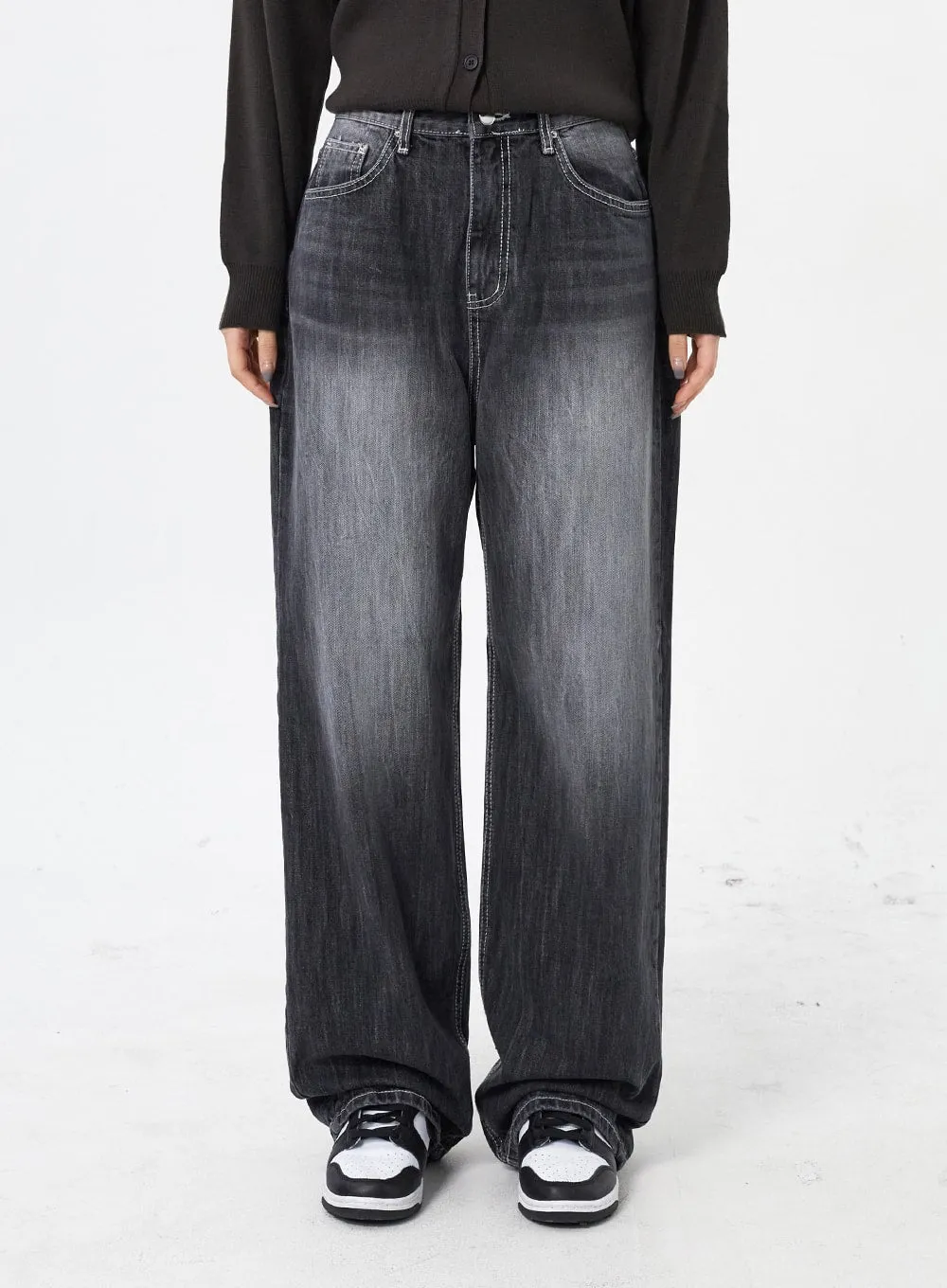 Wide Leg Black Jeans CM315 sold by Lewkin product image thumbnail 2