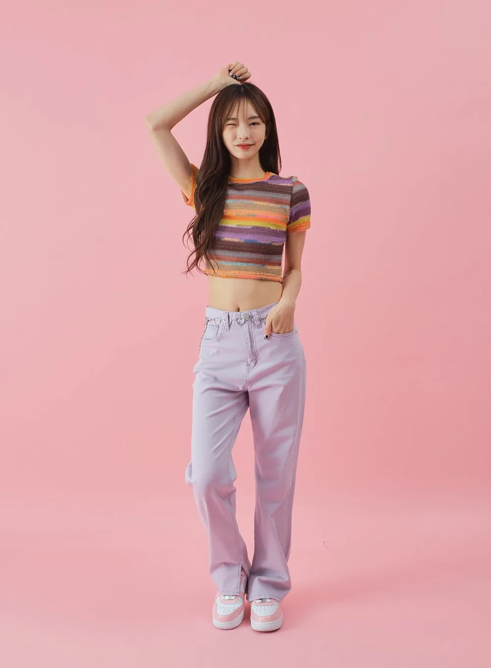 Side Slit Semi Wide Colorful Pants BY30 sold by Lewkin product image thumbnail 5