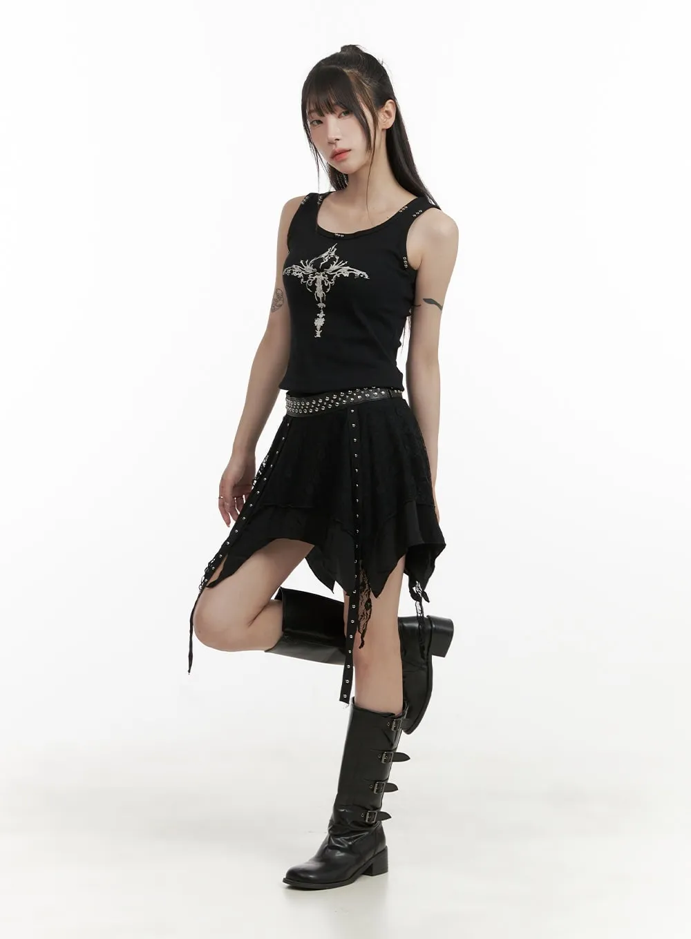 Studded Graphic Tank Top CY407 sold by Lewkin product image thumbnail 3