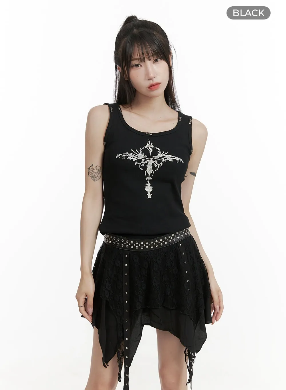 Studded Graphic Tank Top CY407 sold by Lewkin product image thumbnail 5