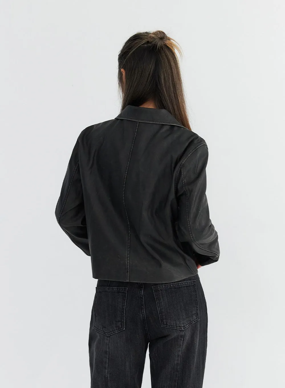 Faux Leather Zip-Up Jacket CO310 sold by Lewkin product image thumbnail 5