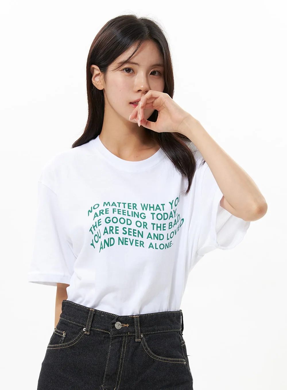 Cotton Graphic Short Sleeve Tee OS313 sold by Lewkin