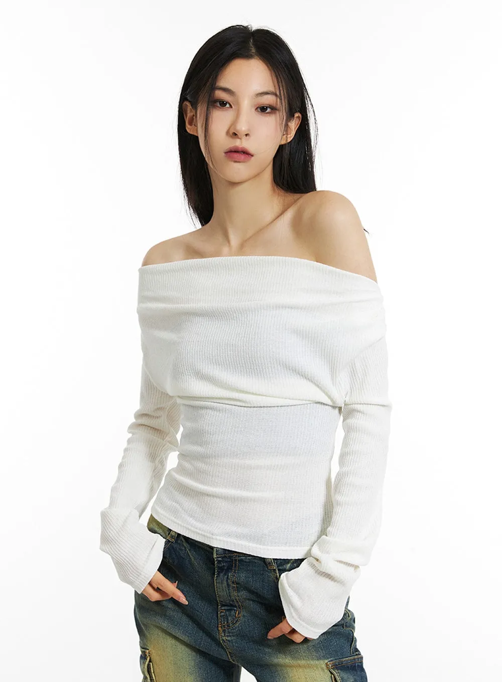 Wide Neck Off-Shoulder Tee IN308 sold by Lewkin product image thumbnail 5