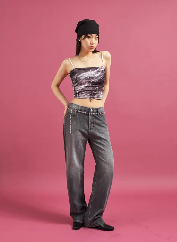 Summer Wide Leg Denim Pants CJ27 sold by Lewkin