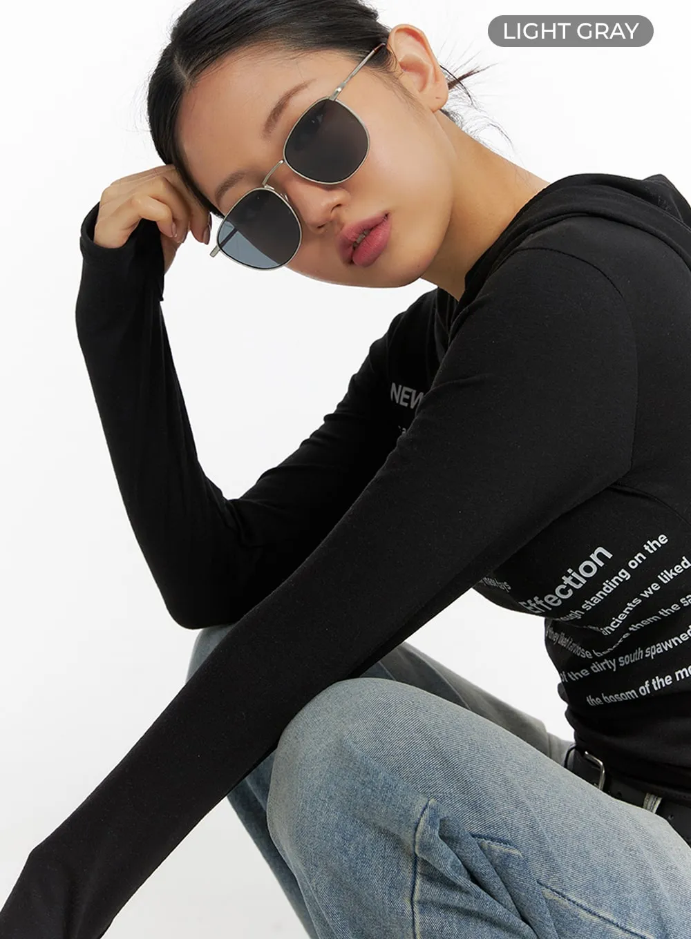 Square Metal Frame Sunglasses IF421 sold by Lewkin product image thumbnail 2