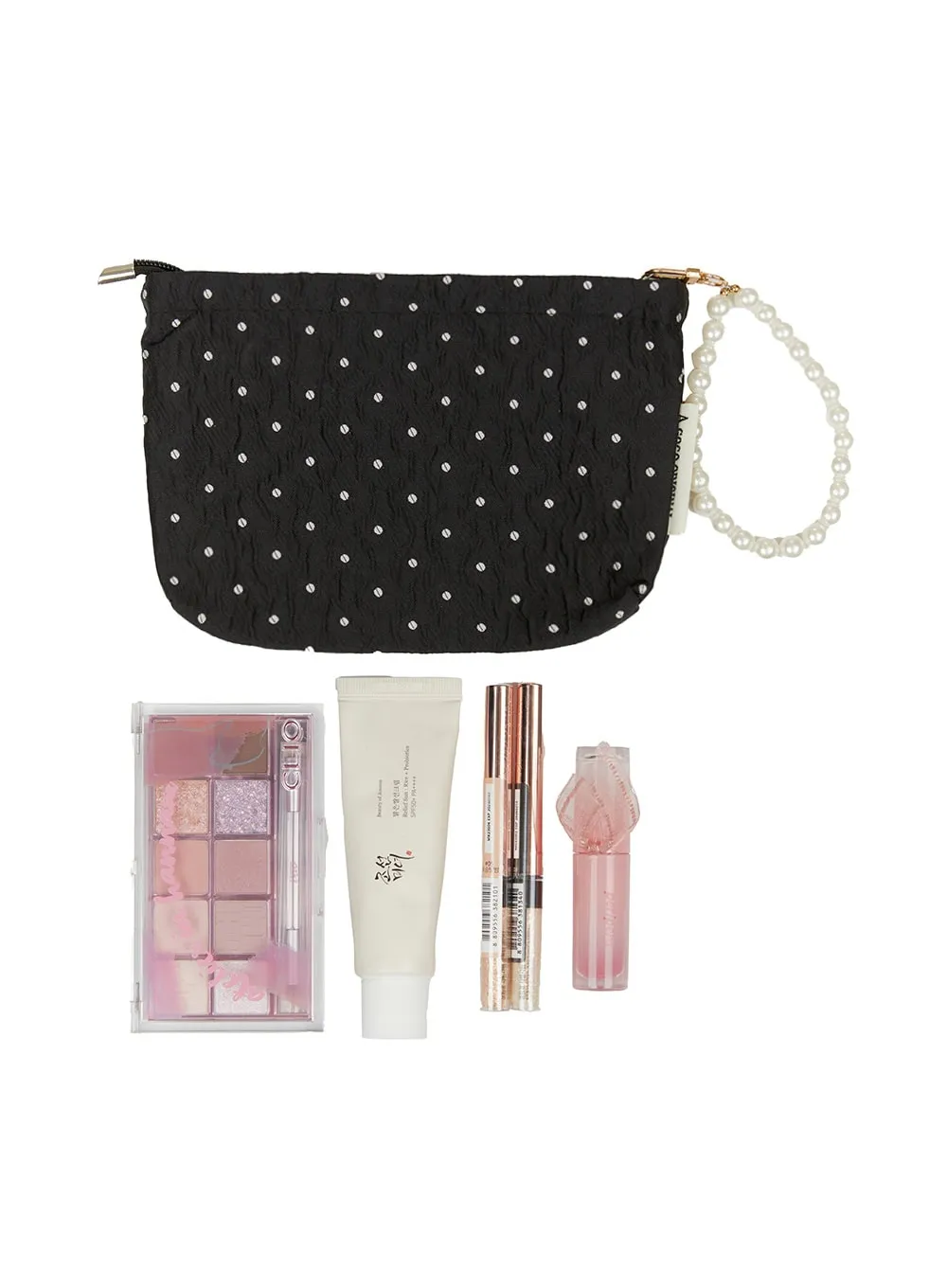 Polka Dot Pearl Strap Makeup Pouch IU419 sold by Lewkin product image thumbnail 2