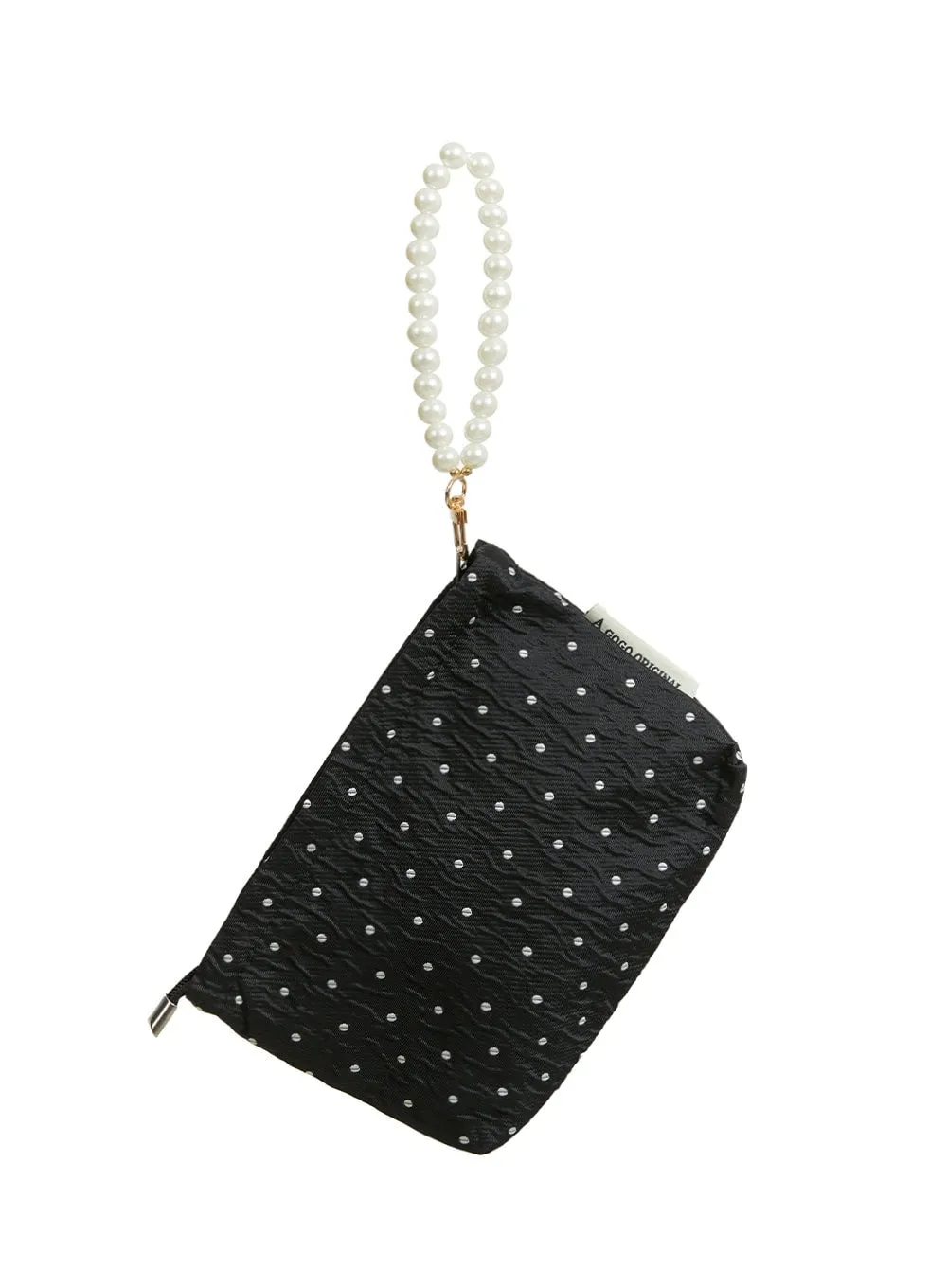 Polka Dot Pearl Strap Makeup Pouch IU419 sold by Lewkin