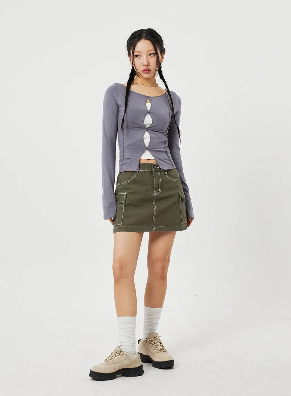 Cargo Mini Skirt CF328 sold by Lewkin product image thumbnail 4