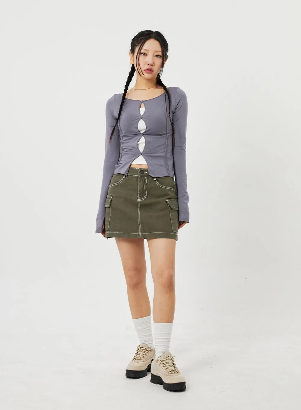 Cargo Mini Skirt CF328 sold by Lewkin product image thumbnail 3