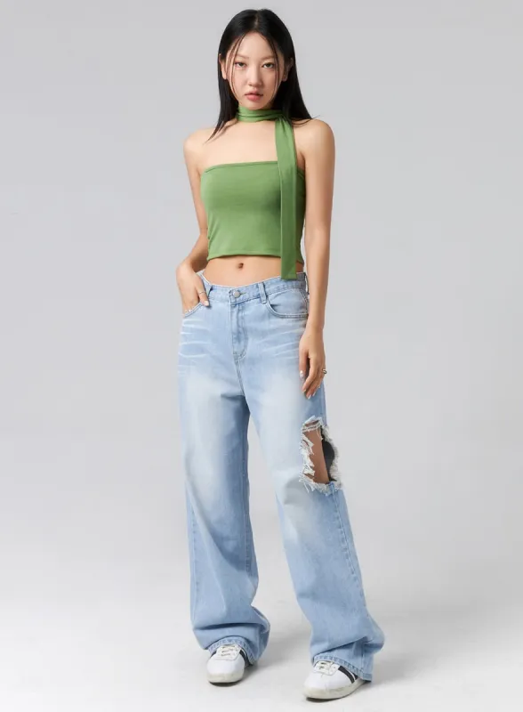 Ripped Side Jeans CL320 sold by Lewkin