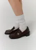 Faux Leather Square Toe Loafers CD312 sold by Lewkin