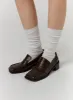 Faux Leather Square Toe Loafers CD312 sold by Lewkin