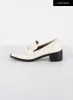 Faux Leather Square Toe Loafers CD312 sold by Lewkin