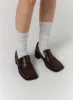 Faux Leather Square Toe Loafers CD312 sold by Lewkin