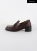 Faux Leather Square Toe Loafers CD312 sold by Lewkin