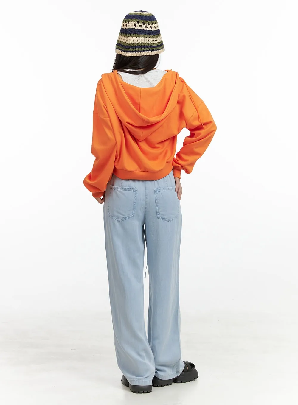 Crop Zip-Up Hoodie OL408 sold by Lewkin product image thumbnail 3