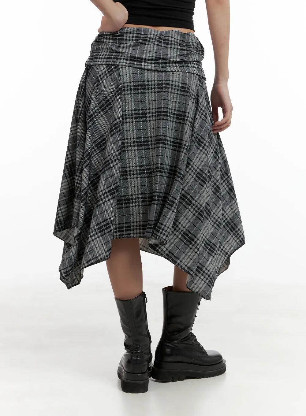 Plaid Chic Midi Skirt CL418 sold by Lewkin product image thumbnail 5