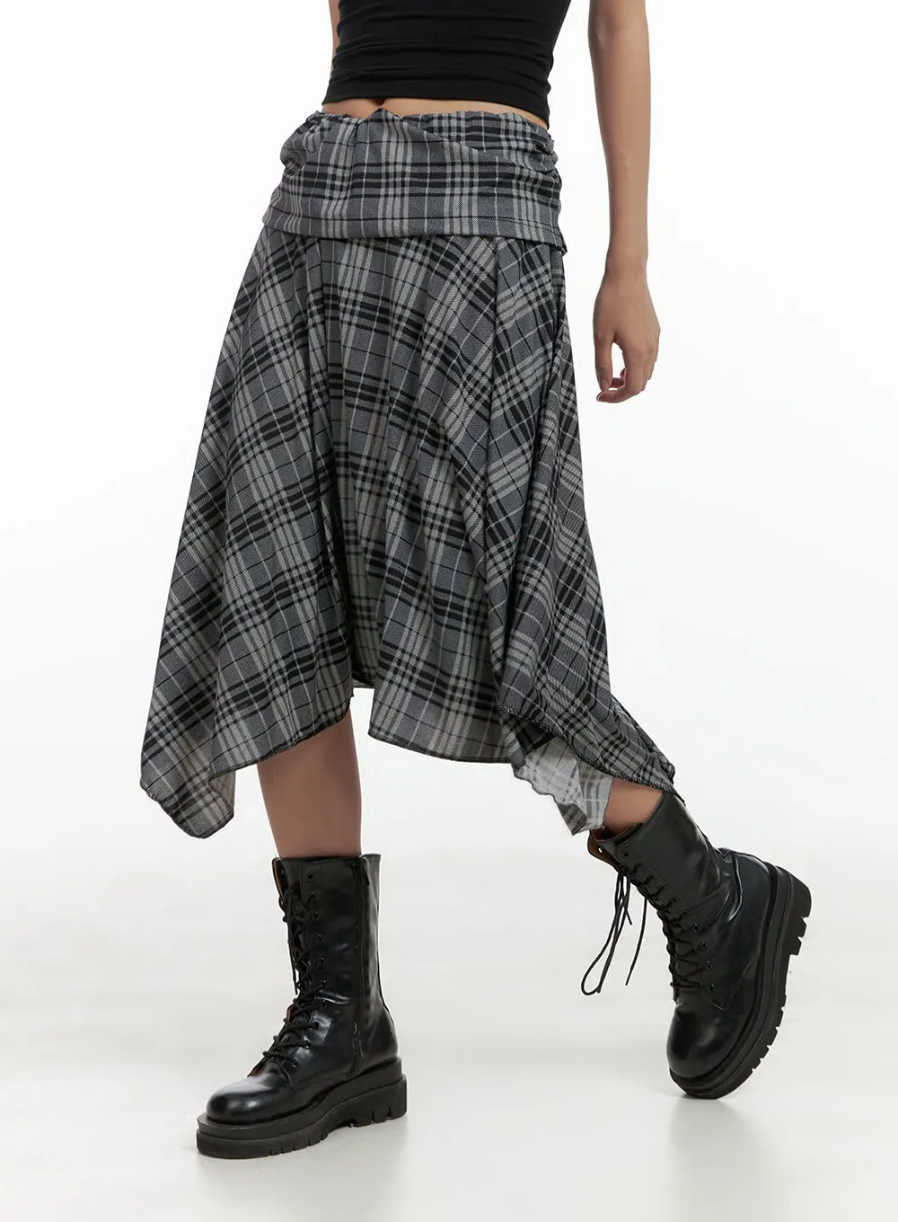Plaid Chic Midi Skirt CL418 sold by Lewkin product image thumbnail 3