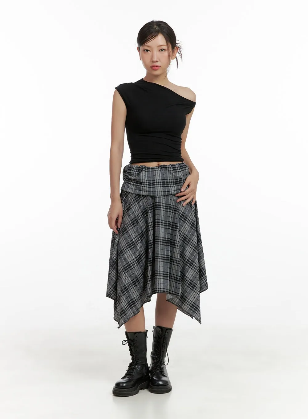 Plaid Chic Midi Skirt CL418 sold by Lewkin product image thumbnail 2