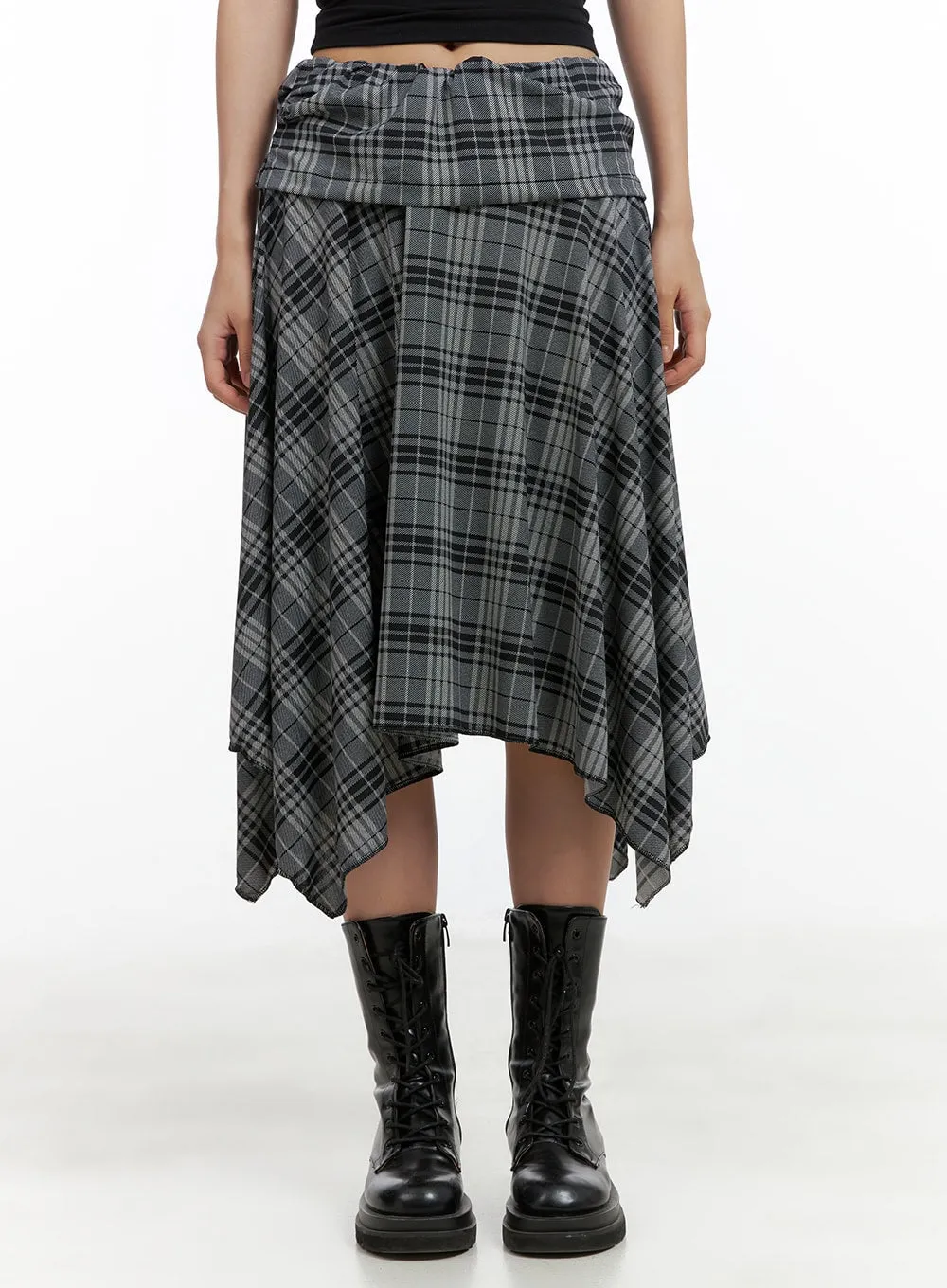 Plaid Chic Midi Skirt CL418 sold by Lewkin