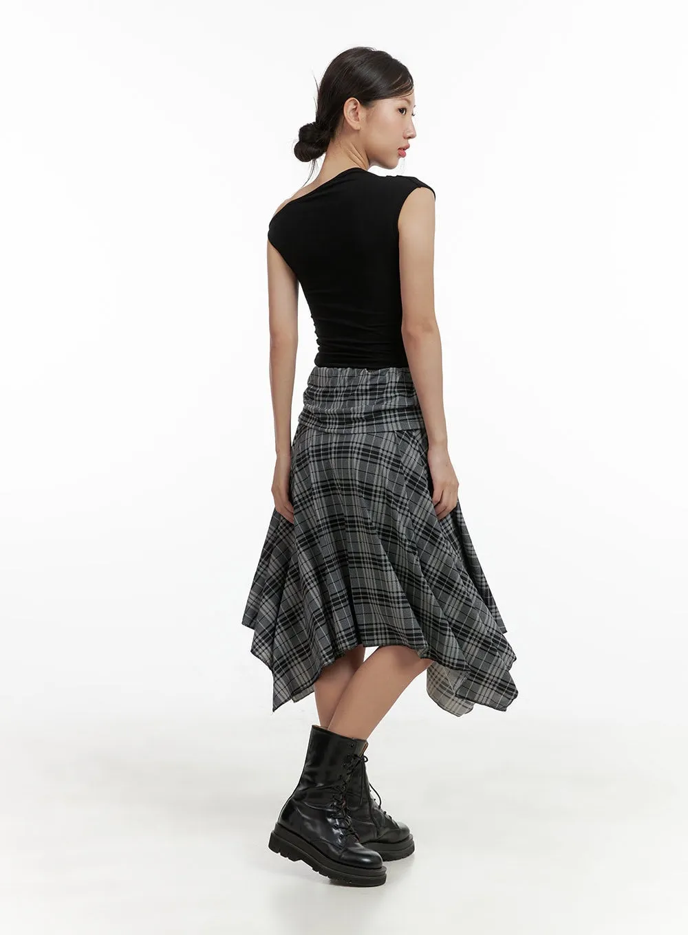 Plaid Chic Midi Skirt CL418 sold by Lewkin product image thumbnail 4