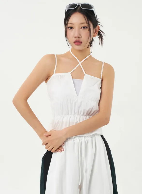 Thin Strap Cropped Top CA326 sold by Lewkin