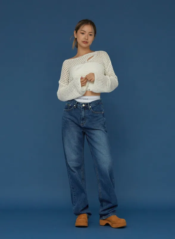 Wide Denim Pants CG04 sold by Lewkin
