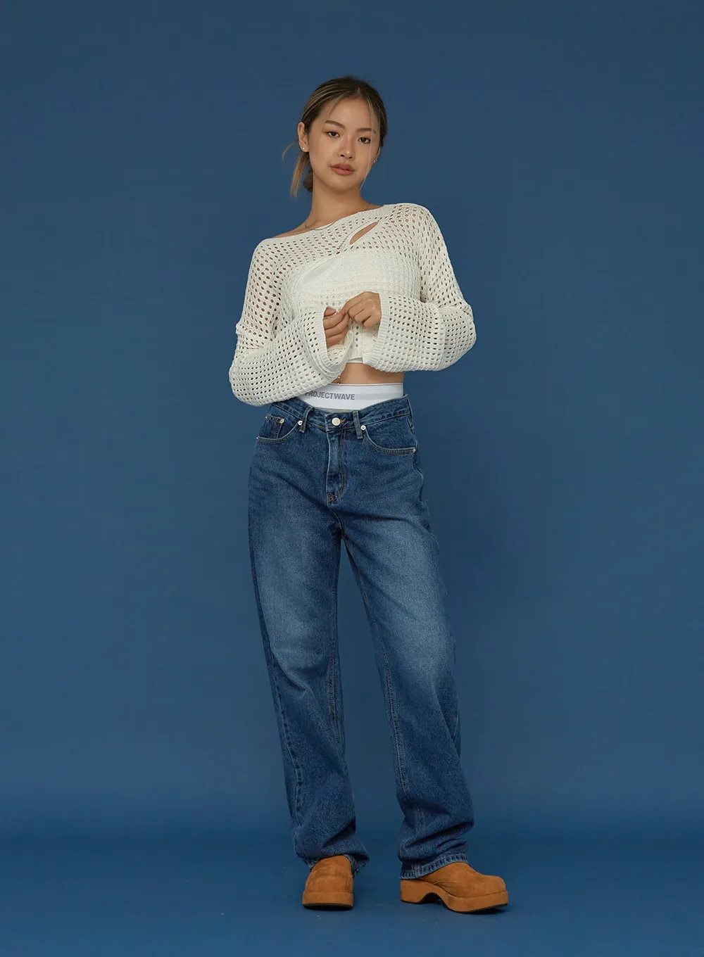 Wide Denim Pants CG04 sold by Lewkin