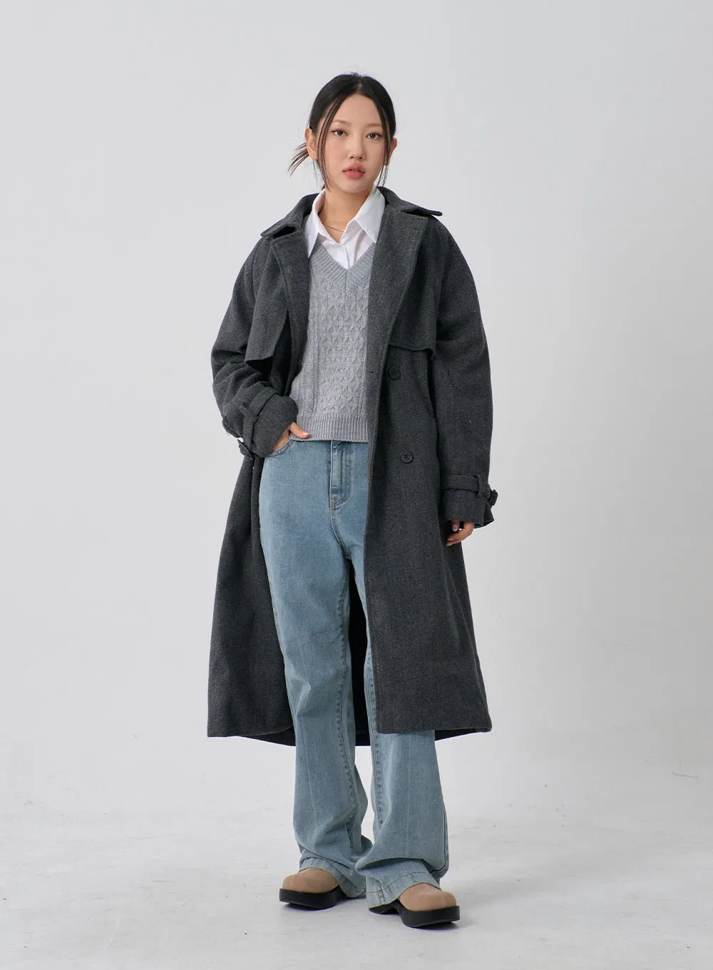 Trench Long Coat CN14 sold by Lewkin product image thumbnail 4