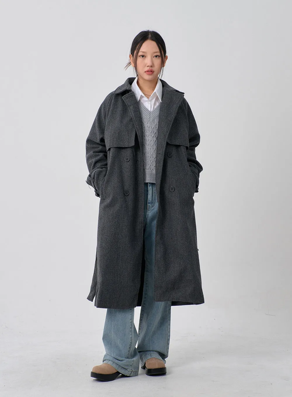 Trench Long Coat CN14 sold by Lewkin product image thumbnail 3