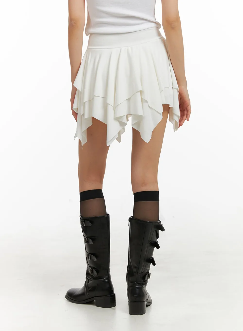 Asymmetrical Ruffle Mini Skirt IA417 sold by Lewkin product image thumbnail 5