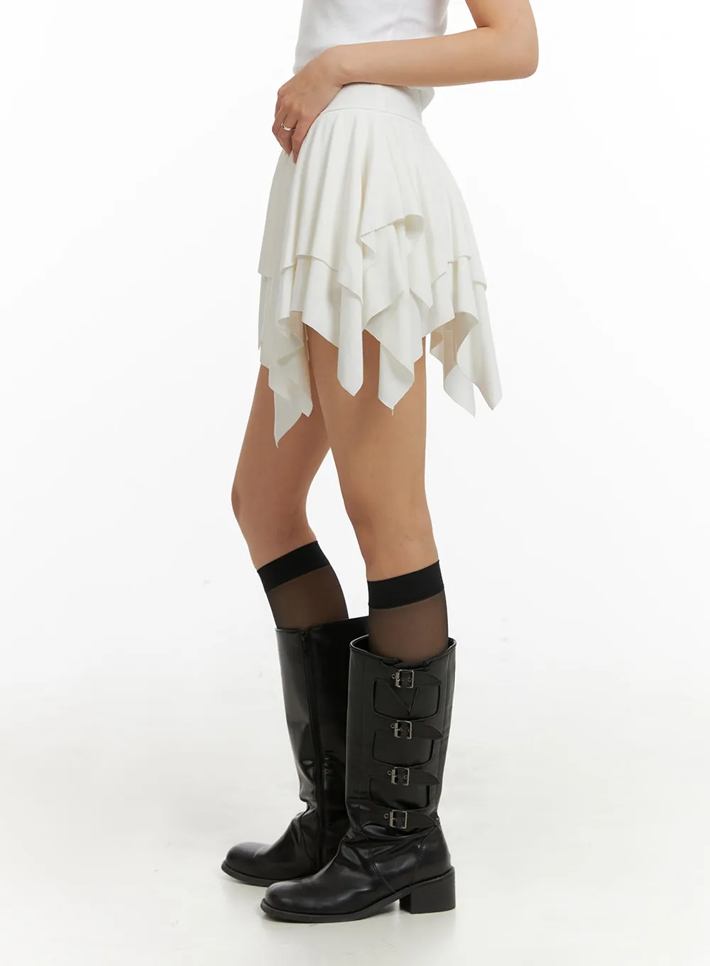Asymmetrical Ruffle Mini Skirt IA417 sold by Lewkin product image thumbnail 4