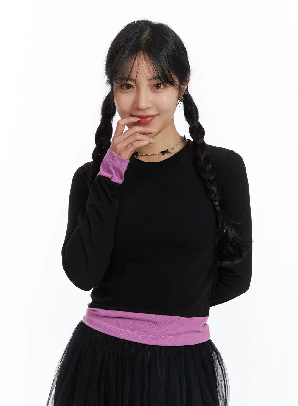 Slim Fit Layered Top OJ431 sold by Lewkin product image thumbnail 2