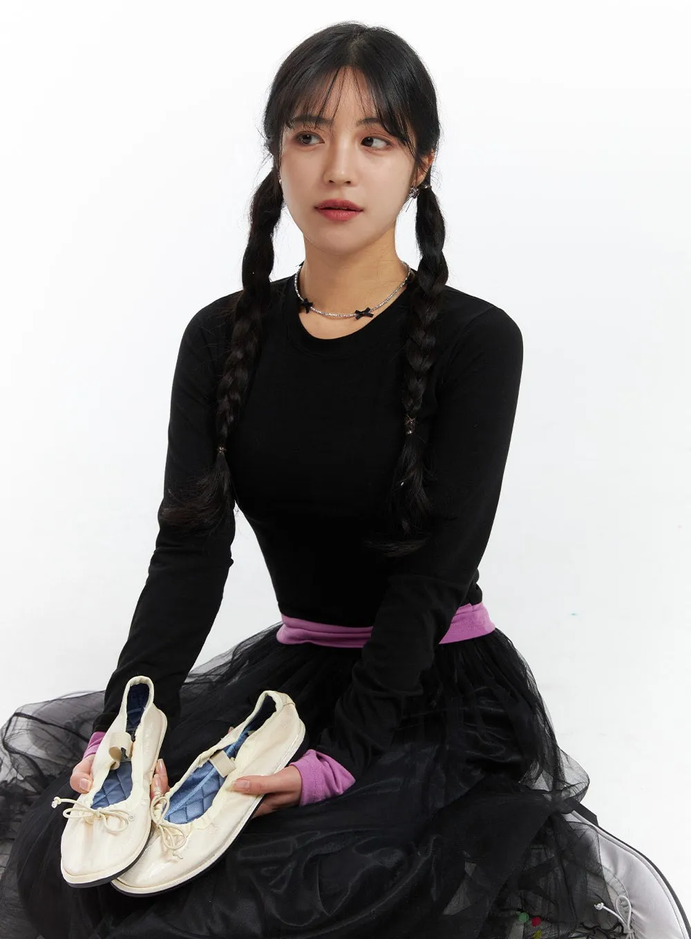 Slim Fit Layered Top OJ431 sold by Lewkin