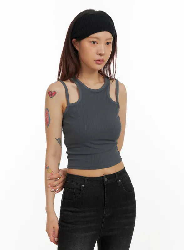 Slim Crop Tank Top IY410 sold by Lewkin