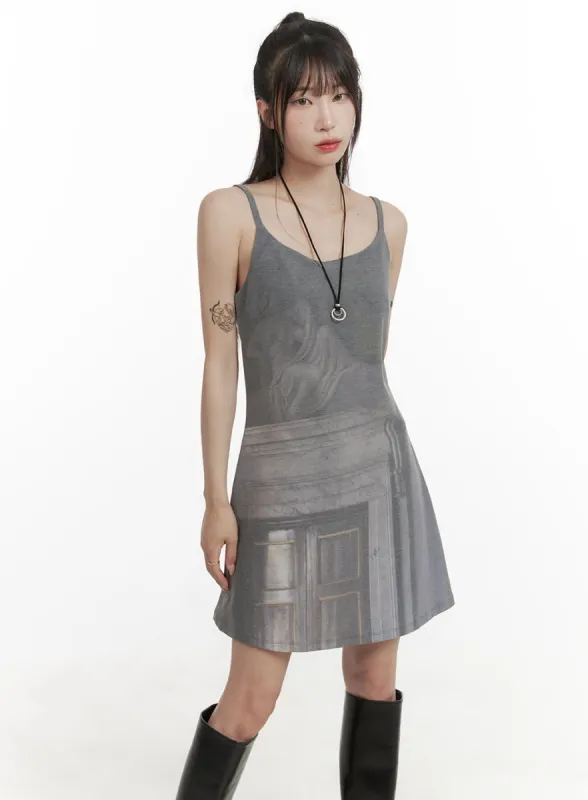 Graphic Print Cami Dress CY407 sold by Lewkin