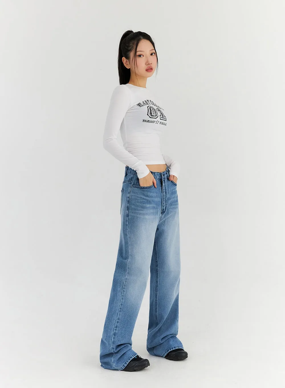 Slim Fit Graphic Crop Top CN315 sold by Lewkin product image thumbnail 2