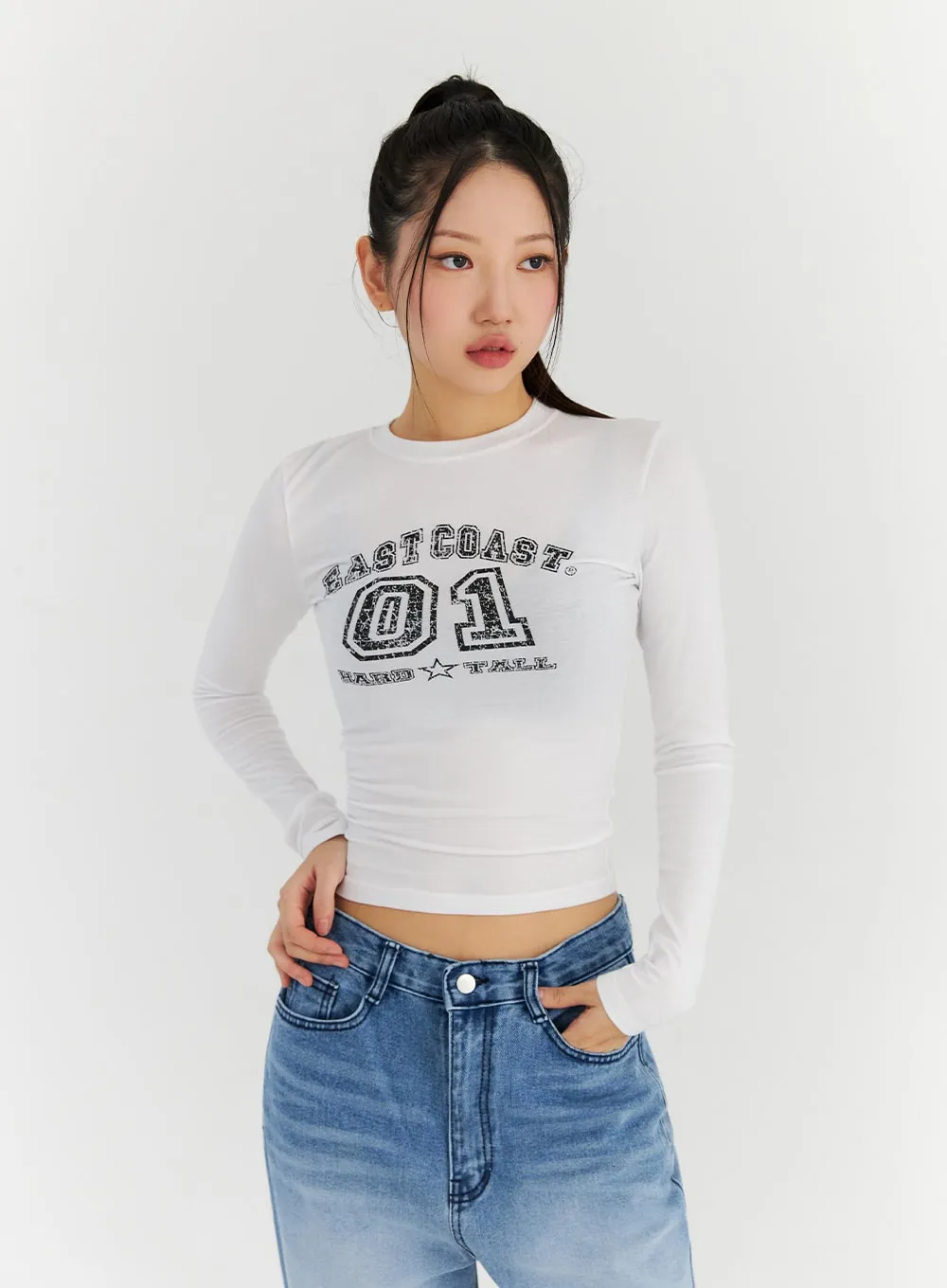 Slim Fit Graphic Crop Top CN315 sold by Lewkin product image thumbnail 5