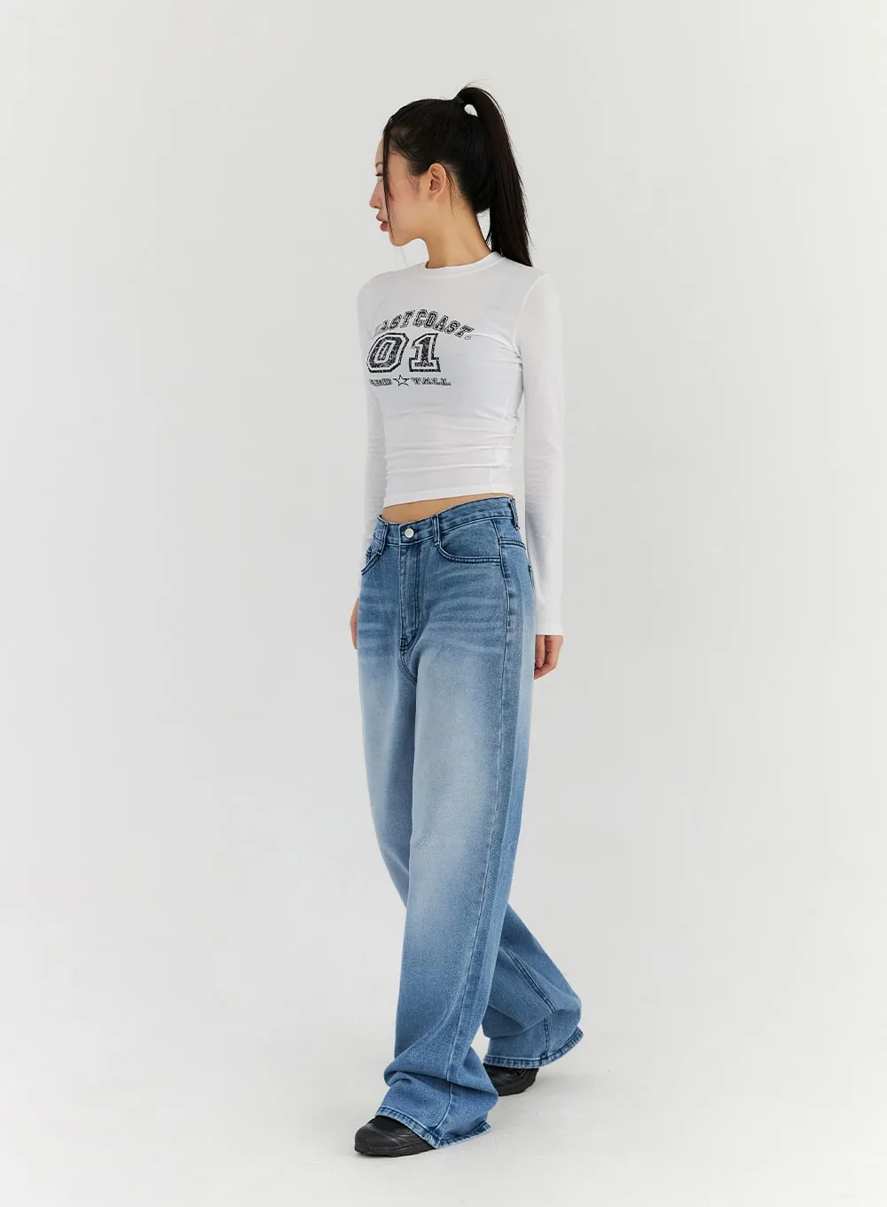 Slim Fit Graphic Crop Top CN315 sold by Lewkin product image thumbnail 3