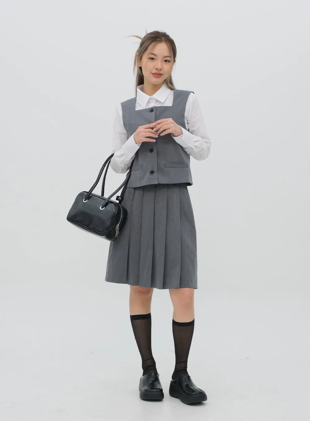 Pleated Midi Skirt CG08 sold by Lewkin product image thumbnail 4