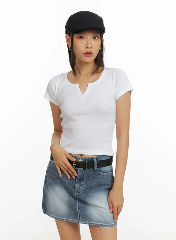 Basic Cotton Crop Tee IL409 sold by Lewkin