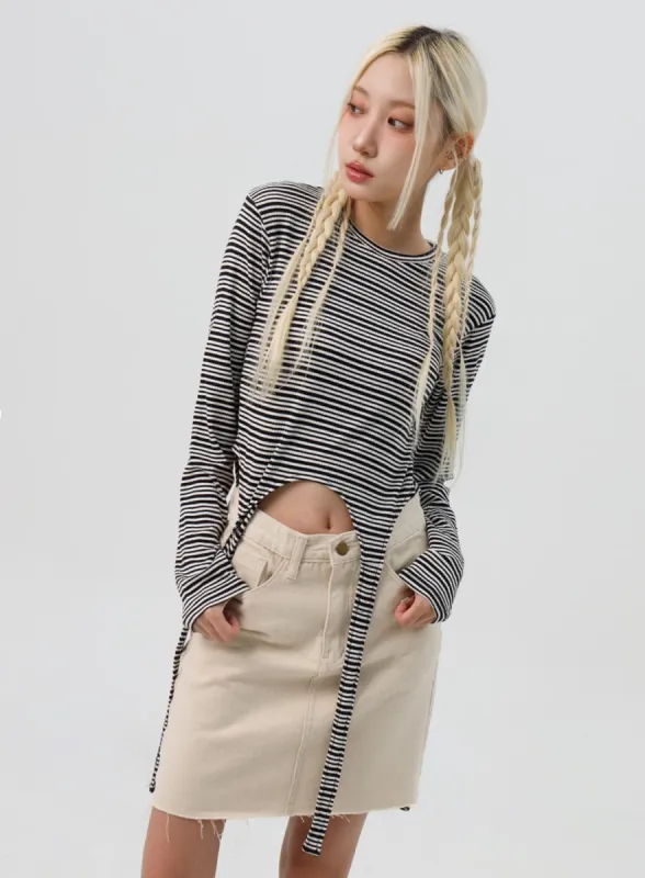 Striped Long Sleeve Top IS307 sold by Lewkin