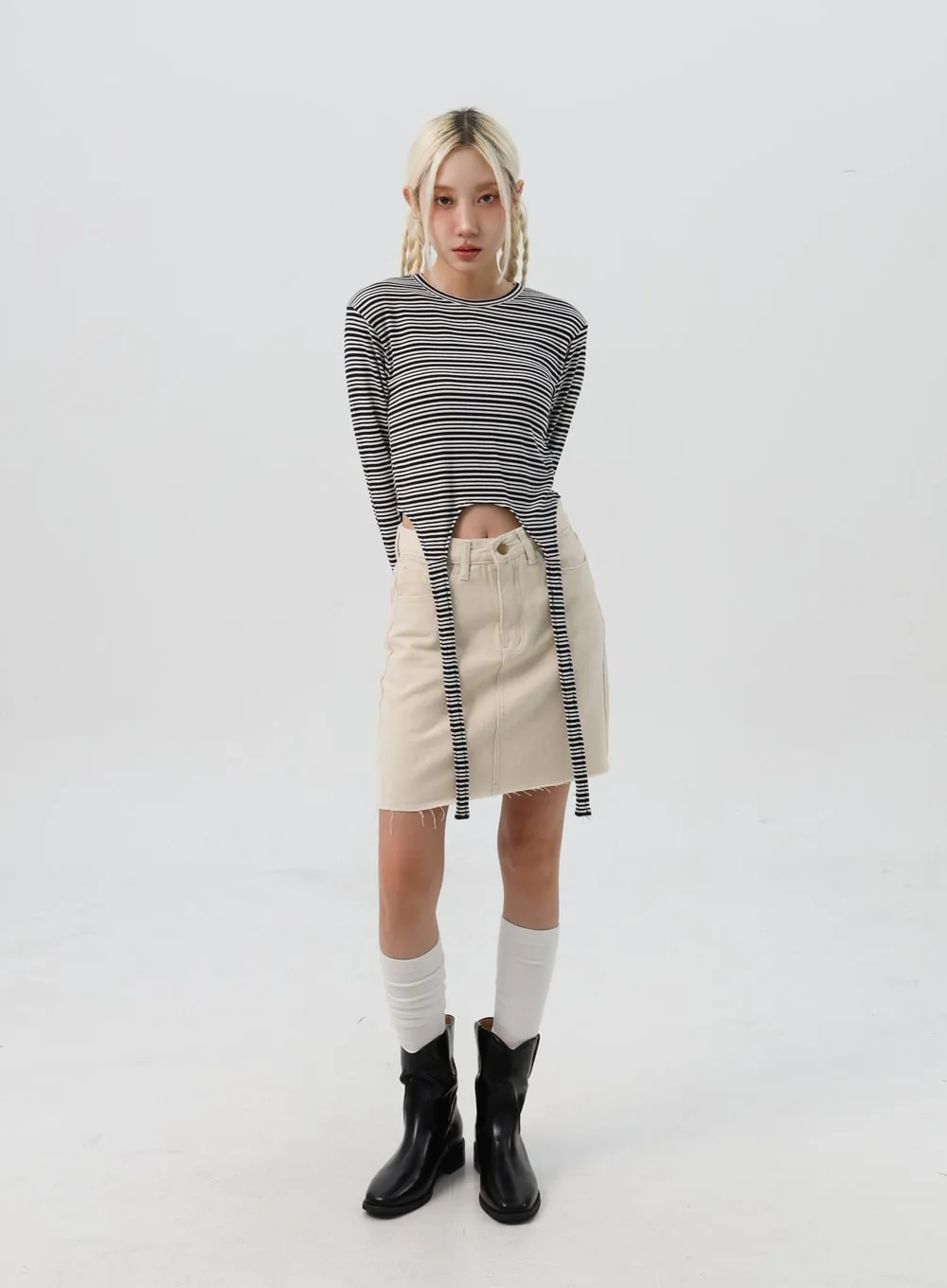 Striped Long Sleeve Top IS307 sold by Lewkin product image thumbnail 3