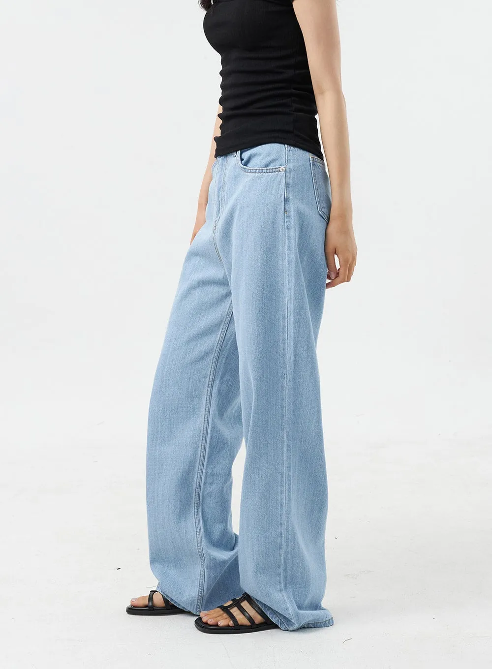 Baggy Light Wash Jeans OU308 sold by Lewkin product image thumbnail 5