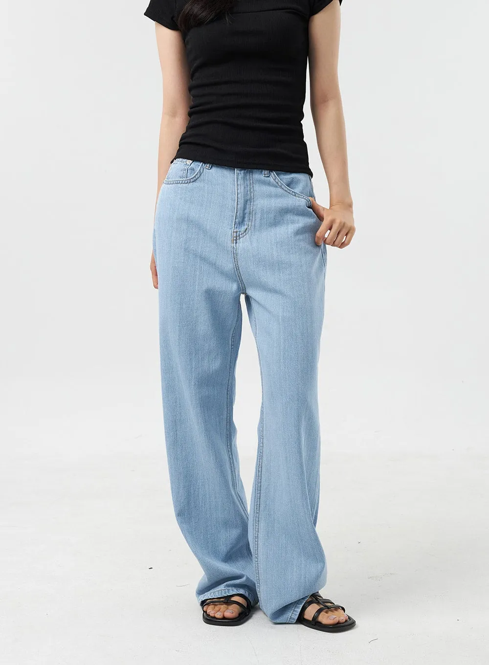 Baggy Light Wash Jeans OU308 sold by Lewkin product image thumbnail 4